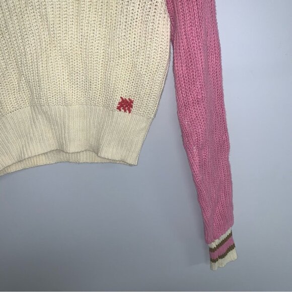 BDG Urban Outfitters Taylor Collared Sweater Size XS Cream Pink Cropped  Knitted - Picture 6 of 9